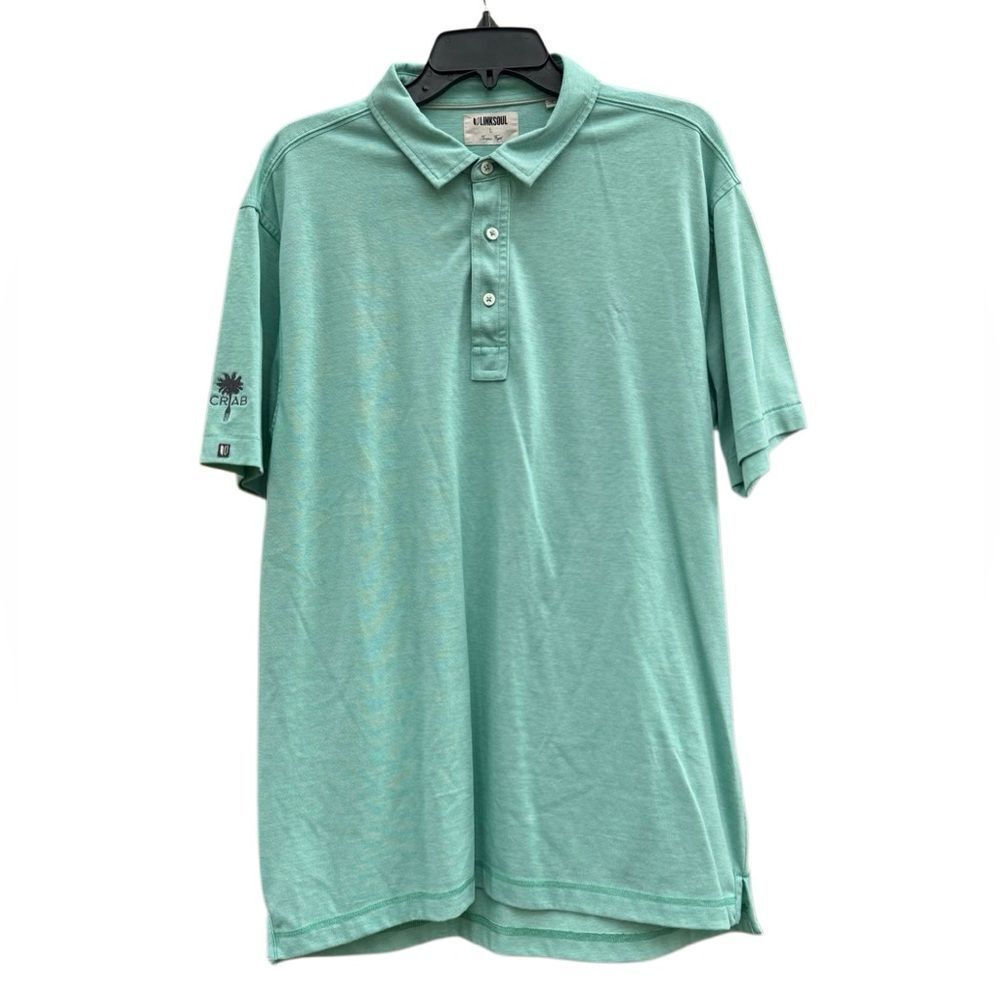 Linksoul Men's Golf Performance Polo Shirt in Green Size Large